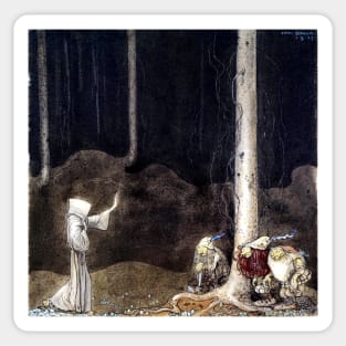 Brother St Martin and the Three Trolls - John Bauer Sticker